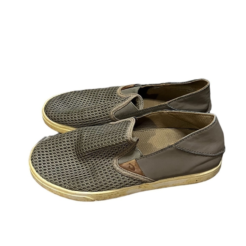 Olukai Pehuea Women’s Slip-on Sneakers Brown Leather Size 7 EU 37